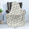 thumbnail image 4 of Dog Lover Soft Flannel Fleece Blanket, Wiener Dog Cartoon Dachshund Puppy with Striped Pajamas Flowers and Butterflies, Cozy Plush for Indoor and Outdoor Use, 60" x 80", Multicolor, by Ambesonne, 4 of 5