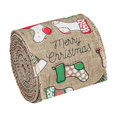 thumbnail image 3 of Apeya Cute Christmas Burlap Ribbon with Plaid Snowflake Tree Stocking Pattern 2.5 Inch 5 Yards for Gift Wrapping Wreath Bows Holiday DIY Crafts, 3 of 6
