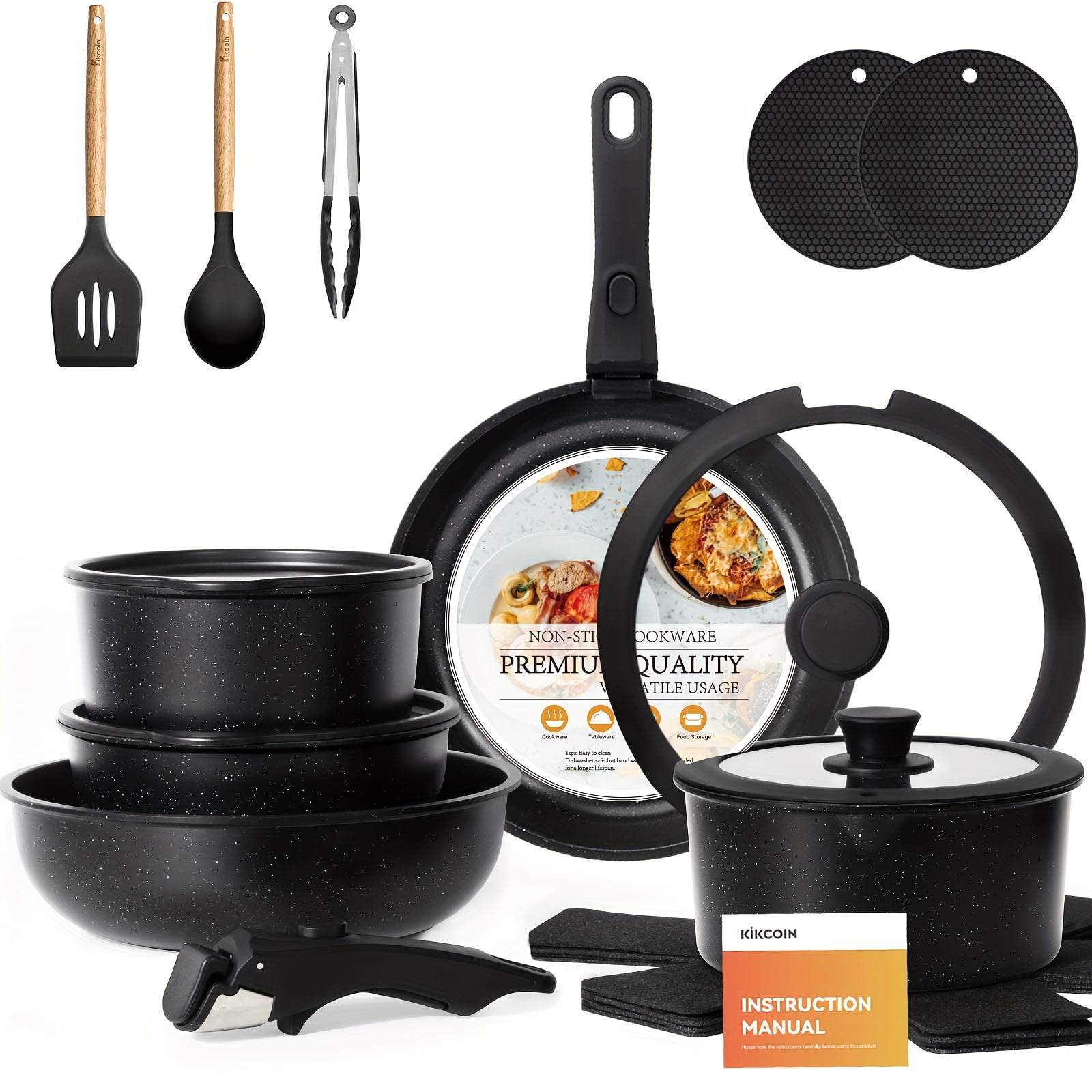 Bakken-Swiss 20-Piece Kitchen Cookware Set – Granite Non-Stick