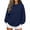Blue, variant on cocolona Oversized Sweatshirts for Women Casual Drop Shoulder Long Sleeve Shirts Crew Neck Solid Color Pullover Fall Tops