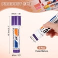 thumbnail image 2 of Uxcell Poster Markers, 2Pcs Large Capacity Permanent Huge Banners Posters Markers Bold Thick Chisel Tip Pens for Painting Drawing on Plastic Glass Wood Rock Canvas, Purple(1.2" Tip Width), 2 of 7