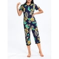 thumbnail image 3 of GXFC Women’s Pajama Set Clothes Vintage Short Sleeve Floral Tops+Elastic Waistband Pants 2Pcs Summer Loungewear Sleepwear Clothing for Women, 3 of 9