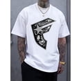 thumbnail image 2 of Men's Breathable Short-Sleeve T-Shirt Suitable for Summer - Casual Round Neck Tee with Geometric Star & Female Silhouette Print, Machine Washable, Modern Stylish Top for Hot Weather, 2 of 10