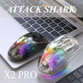 thumbnail image 2 of ATTACK SHARK X2PRO RGB Transparent Wireless Mouse with Magnetic Charging Dock Tri-mode Bluetooth 2.4G/USB/Connection Mouse, 2 of 7
