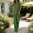 thumbnail image 2 of Miluxas Women's 2 Piece Lounge Set Summer Matching Sets Sleeveless Tank Top Long Pants Pajamas Outfits Green XXL(XXL), 2 of 9