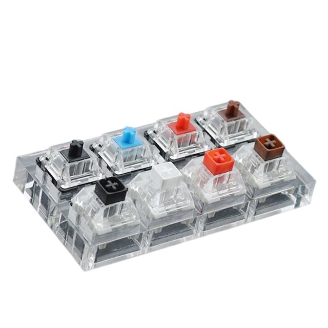 Keycap Base acrílica extraíble Probador de interruptor de llave DIY para Box para piezas de repuesto , Keycap transparente para 8 llaves perfke Probador de interruptores de llave
