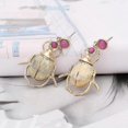 thumbnail image 3 of Pendientes exagerados de escarabajo dorado para niña y niño, estilo bohemio vintage, bonitos, 1, 3 of 5
