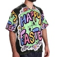 thumbnail image 2 of Easter Font Men's Short Sleeve Casual Printed Button Down Beach Shirts, 2 of 6