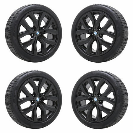 19" BMW X1 GLOSS BLACK WHEELS RIMS & TIRES OEM SET (4) 2016-2020 86220