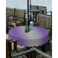 thumbnail image 2 of Outdoor Round Tablecloth with Umbrella Hole and Zipper, Purple Ombre Waterproof Table Cover, Grey Modern Art Farmhouse Washable Patio Tablecloths for Party/Garden/Picnic, 60 inch, 2 of 6