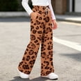 thumbnail image 2 of OGLCCG Girl's Leopard Print Pants Elastic Waist Wide Leg Cheetah Pants Lightweight Baggy Trousers Size 7-8, 2 of 5