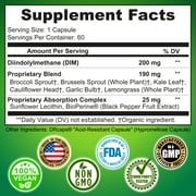 Supplements Studio Optimal DIM (Diindolylmethane) Plus Supplement 200mg, Estrogen Balance, Organic Whole Foods, Sunflower Lecithin/BioPerine, Aromatase Inhibitor, Vegan, 60 DRcaps, 2 Month Supply