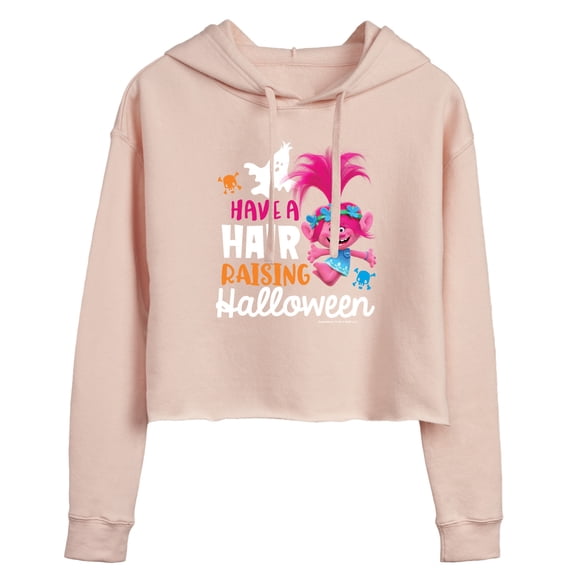 Trolls Movie - Halloween - Have a Hair Raising Halloween - Poppy - Juniors Cropped Pullover Hoodie