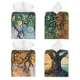 thumbnail image 2 of Yiaed Seasonal Tree Reflection Print Tissue Box Cover, PU Leather Decorative Organizer for Tabletop, Bathroom, Car, Office Creative Decorative, 2 of 7