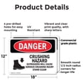thumbnail image 2 of (2 Pack) Crushing Hazard Outriggers Stand Clear OSHA Danger Sign 18 Inch X 12 Inch Plastic Sign, Weather Resistant, UV Protected for Workplace, Business, and Construction Site, Made in, 2 of 8