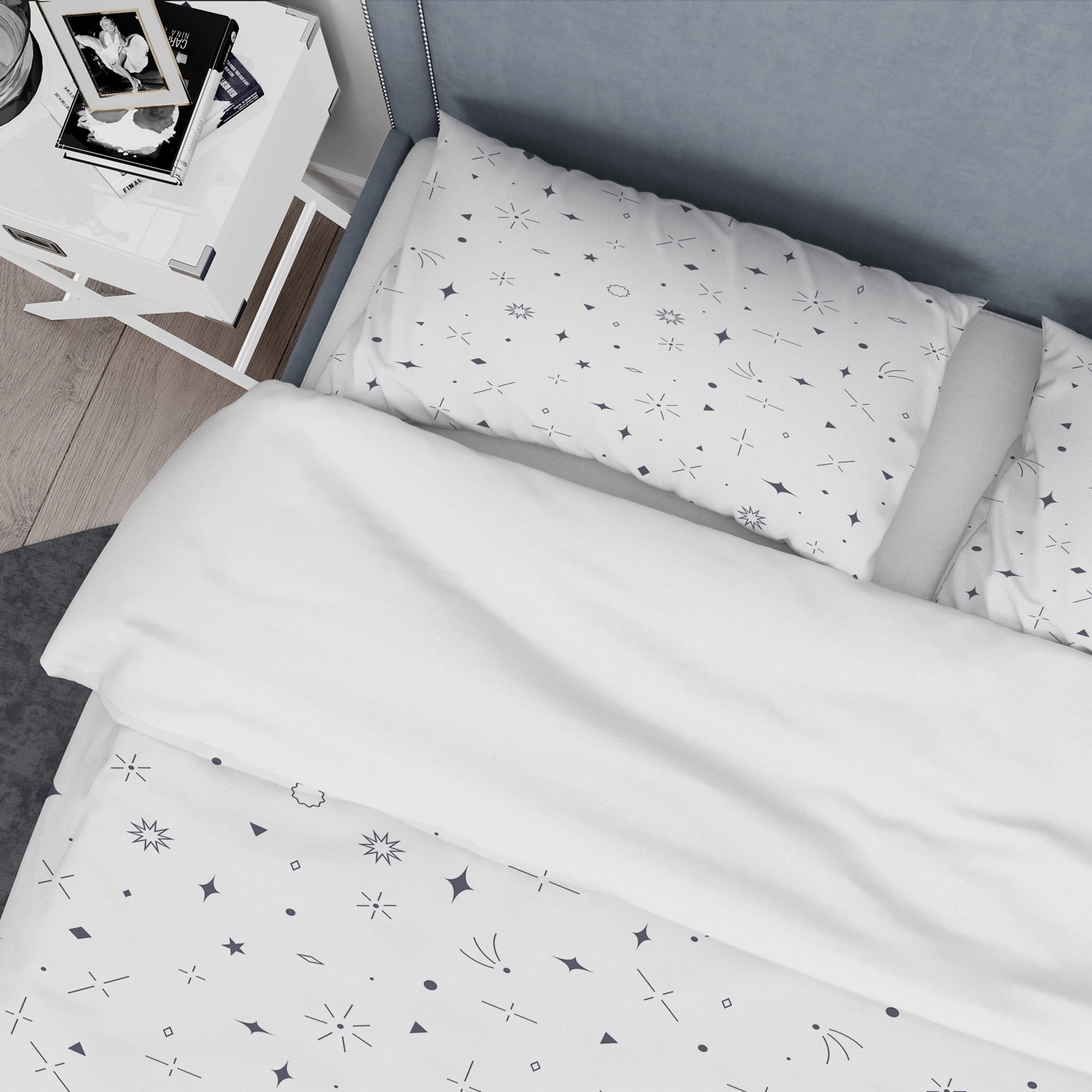 Designart 'Golden Geometrical Diamond Pattern III' Mid-Century Modern Duvet Cover Set