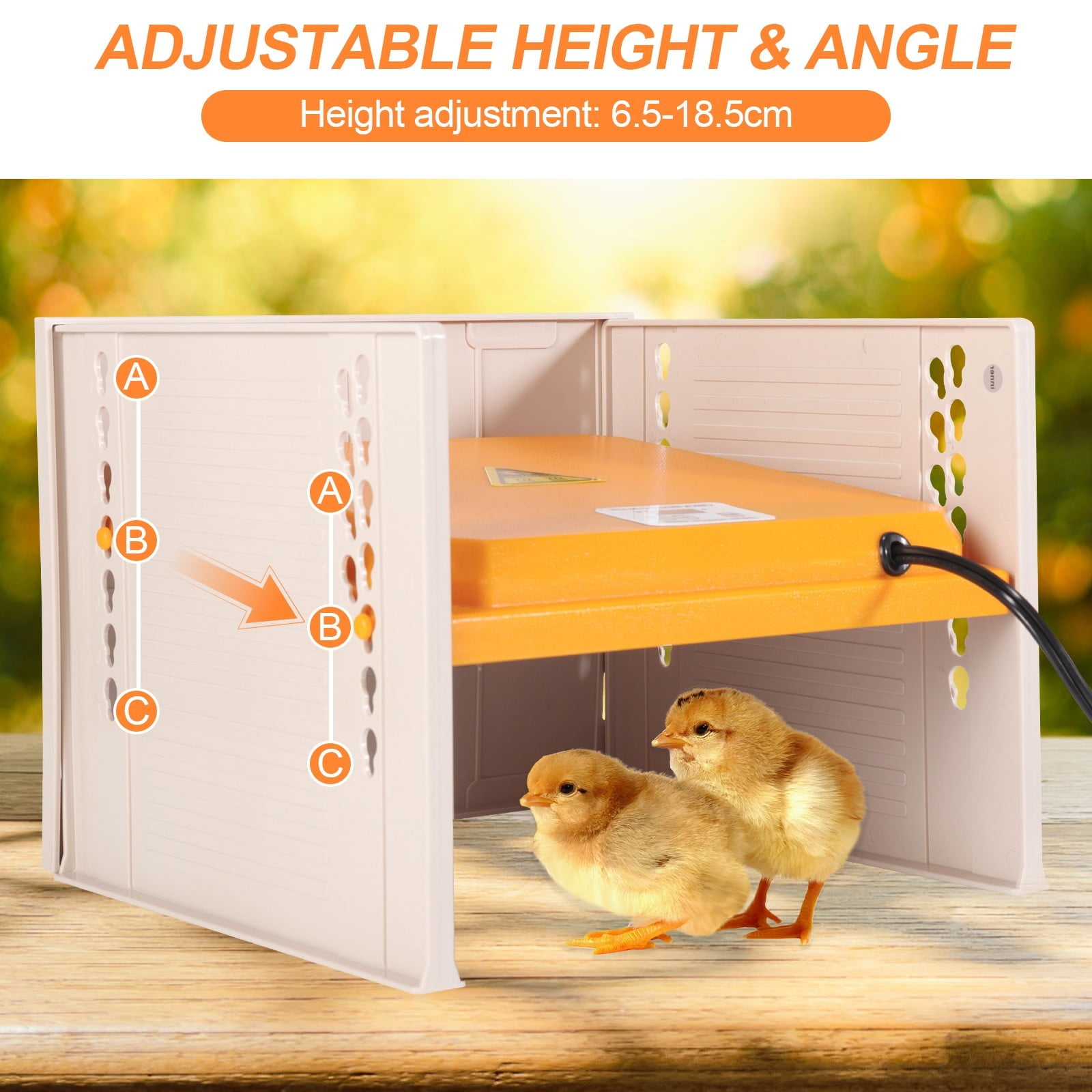 JIAN YA NA Chicken Coop Heater, Brooder Heater for Chicks, Chick Brooder Heating Plate, Chicken Coop Warmer with Adjustable Height and Angle