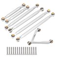 thumbnail image 3 of Pull Rod Tie Rod Kit For 1/24 RC Car, Aluminum Alloy High Accuracy Pull Rod Tie Rod Kit RC Car Spare Parts  For 1/24 Rc Cars For Model Car Silver, 3 of 8