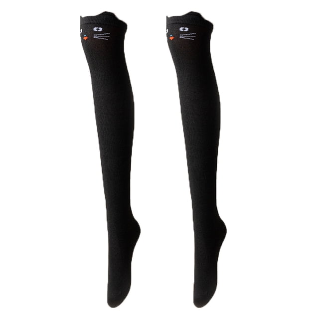 Calcetines altos a rayas para mujer, coloridos, por encima de la rodilla, retro, elásticos, para niñas, cosplay, disfraz de Lolita