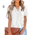 thumbnail image 2 of Guardurnaity Camisa de manga corta para mujer con cuello en V Tops de verano con blusa de encaje Suministros Ropa, zapatos y accesorios Miscelánea Blanco S, 2 of 6