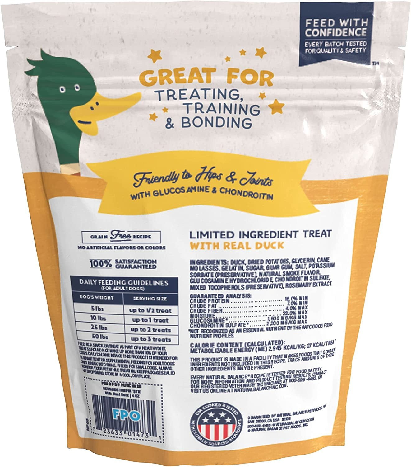 Natural Balance Pet Foods Rewards Jumpin' Stix Dog Treats Duck, 10 oz