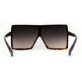thumbnail image 4 of Flat Top Mobster Square Rectangle Oversize Plastic Sunglasses Black Tortoise Smoke, 4 of 4