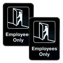 Employees Only Sign 9"x3", Pack of 3 (Black, 5x7")