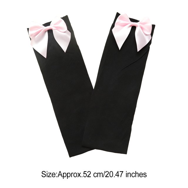 Ruiboury Chaussettes Genou Mignonnes Belles Forme de Jambe Modifiée Design Simple Bas Hauts Parfaits pour Fête à Thème Rose Noir
