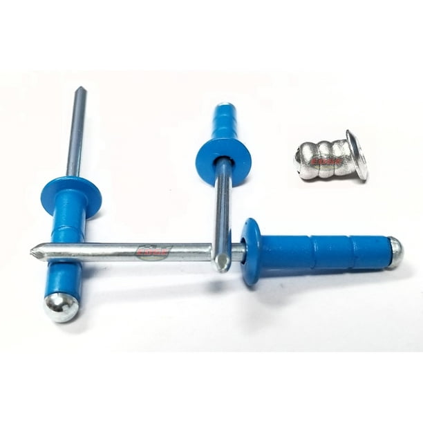 Pepsi Blue 3/16" Rivet Small Head Multi Grip Aluminum Steel Mandrel Pop