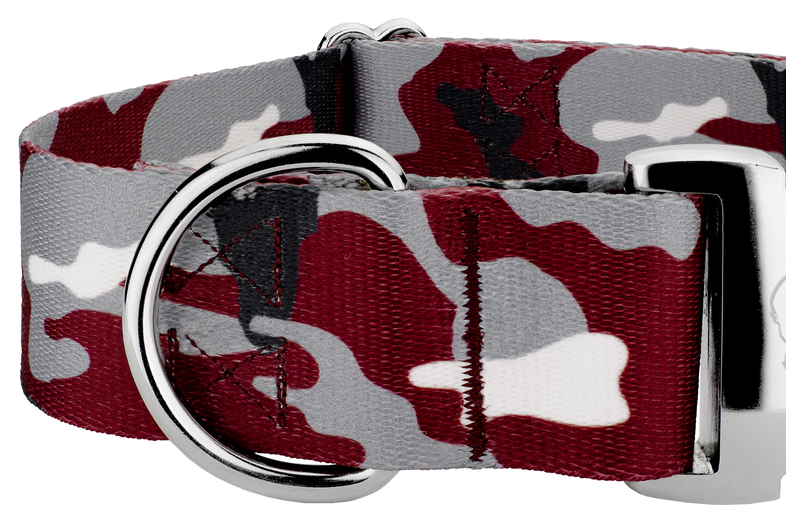Country Brook Petz® 1 1/2 inch Premium Crimson and White Camo Dog Collar, Medium - image 5 of 5
