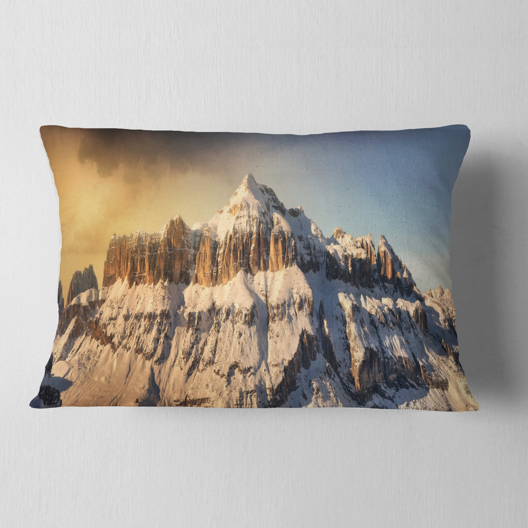Designart 12" x 20" White Polyester Throw Pillow