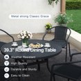 thumbnail image 5 of ELPOSUN 5-Piece Outdoor Patio Dining Set, Patio Dining Chairs & 39.3” Large Round Dining Table with Umbrella Hole, Steel Frame & Rattan Seat, Black/Black, 5 of 7