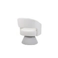 thumbnail image 3 of 360-Degree Swivel Accent Chair with Wrap-Around Backrest, Round Barrel Chair with Soft Padded Seat, Leisure Club Armchair for Living Room Bedroom, White, Easy to Assemble, 3 of 7