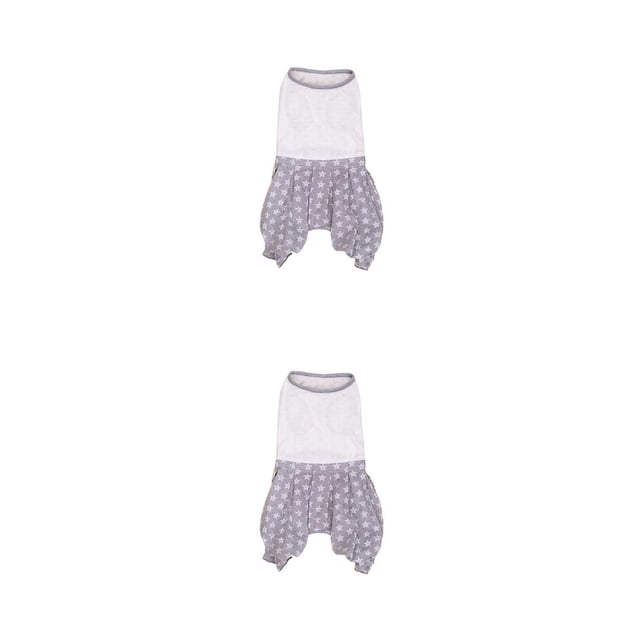 Greeniant Mameluco para perros Encantador, multicolor, flexible, fácil de usar, disfraz de mascota, mano de obra, diario, ropa para cachorros, estrellas grises S 2piezas Greeniant CBP352349