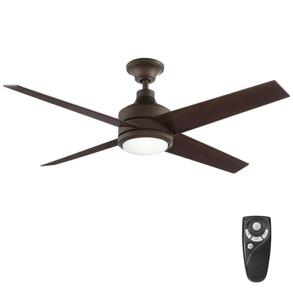 Home Decorators C Int LED Indoor Oil Rubbed Bronze Ceiling Fan Mercer 52 in 