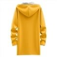 thumbnail image 5 of Women's Fleece Long Jackets Front Zip Hooded Drawstring Cardigan Thermal Casual Fall Winter Coat With Pockets (XL, Yellow), 5 of 5