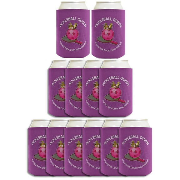 Pickle Ball Gifts Women Pickleball Queen Ruling the Court with Finesse 12-Pack Can Coolers Coolies