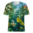 thumbnail image 5 of Lucky Koi Fish Lotus Leaf Women's T-Shirt Short Sleeve T Shirts Tops Tee Ladies Loose T, 5 of 6