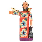 10.5" Handcarved, Handpainted Saint Francis Statue With Arm Out-Colors And Designs Will Vary