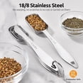 thumbnail image 3 of U-Taste Narrow Square Measuring Spoons: 18/8 Stainless Steel Kitchen Measure Teaspoon Tablespoon with Leveler, Polygon Rectangular Metal Jar Scoop for Baking Cooking, Coffee, Spice, Powder (Set of 6), 3 of 9