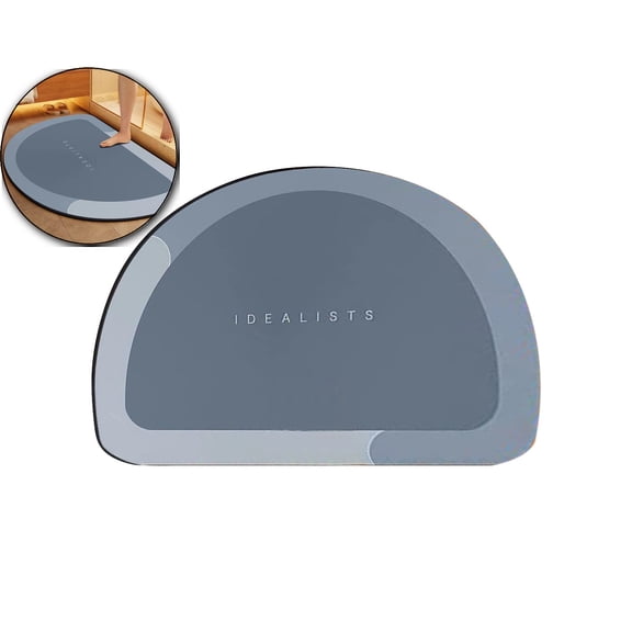 VQPeo Rubber Bath Mat Quick-Drying Bathroom Mat Super Absorbent Bath Mat Instant Dry Bath Mat , Bathroom Rug in Front of The Kitchen Sink, Shower Room, Bathtub, Oval