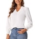 thumbnail image 4 of Blusa vintage de cuello en V de Inspire Chic para mujer con cuello de volantes y mangas largas, 4 of 6