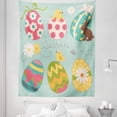 thumbnail image 1 of Easter Tapestry, Easter Eggs with Flowers Zigzags Lines and Polka Dots Pattern Colorful Arrangement, Fabric Wall Hanging Decor for Bedroom Living Room Dorm, 5 Sizes, Multicolor, by Ambesonne, 1 of 1