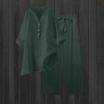 thumbnail image 2 of Two Piece Sets for Women Summer Plus Size Fashion Two Piece Solid Color Cotton And Linen Loose Casual Suit, 2 of 9