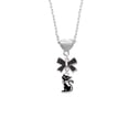 thumbnail image 2 of Delight Jewelry Silvertone Black Sitting Cat Black Bow Heart Necklace, 2 of 4