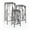 Black Floral Rectangle, variant on DecMode Contemporary Iron Plantstands, Matte Black 28"H, Set of 3