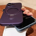 thumbnail image 6 of Magnetic Ring Case for iPhone 13 Pro Case Kickstand Built-in Camera Lens Protector Compatible with MagSafe Matte Soft Phone Case for 13 Pro 6.1" - Purple, 6 of 10