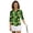 Green Clover Theme, variant on HUIACONG Shamrock Print Fabric Womens 3/4 Sleeve Golf Shirts, Quarter Zip Athletic Polo Shirts Zip Up Collar Soft Tennis Tops for Workout Exercise Sports