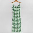 thumbnail image 5 of Aesthetic Emerald Green And White Ripple Sleeveless Suspender Dress Summer Fashion Casual Long Dress, 5 of 9
