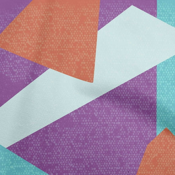 oneOone Viscose Chiffon Violet Fabric Geometric Abstract Random Shapes Craft Projects Decor Fabric Printed By The Yard 42 Inch Wide